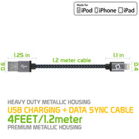 DAAPP5JBK - Cellet Apple Licensed 4 Ft, Lightning 8 Pin to USB Charging / Data Sync Cable - Black