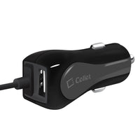 PMICUM21BK - Cellet High Powered 12 Watt (2.4 Amp) Micro USB Car Charger with Extra USB Port and Coiled cable - Black