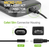PMICROR21 - Cellet Compact 10 Watt / 2.1 Amp High Powered Micro USB Retractable Plug in Car Charger