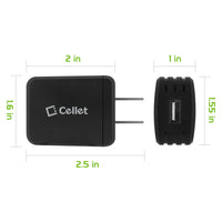 TCMICRO21GBK - CELLET Hi-Powered 10W / 2.1 Amp Home Charger (Micro USB cable included) - Black