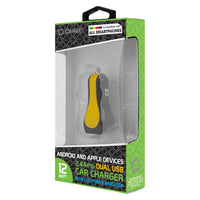 PUSBE21YL - Cellet Prism Rapid Charge 12W 2.4A Dual USB Car Charger for Android and Apple Devices - Yellow