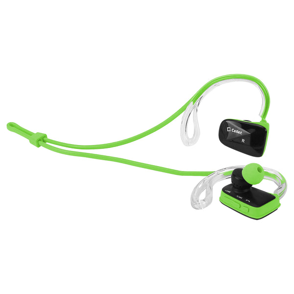 BTACTIVEGR - Cellet Sports-Fit Wireless Version V4.1 Stereo Headset with NFC Connection - Green