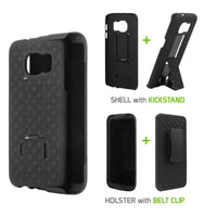 HLSAMS7E - S7 Edge Holster, Shell + Holster + Kickstand Combo Case for Samsung Galaxy S7 edge, Cellet Shell + Holster + Kickstand Combo Case for Samsung Galaxy S7 edge
