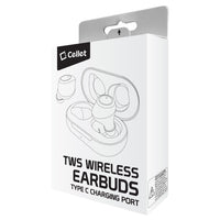 EB600BK - Cellet Wireless Earbuds, Premium V5.3 In-Ear Wireless Earbuds with Charging case, Voice Notifications and Built-in Microphone and Type C USB charging cable Compatible to Wireless Enabled Devices - Black