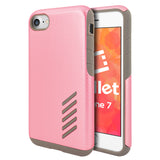 CCIPH75PK - iPhone SE 2020 / 8 / 7 Dual Layer Anti-Slip Aviator Series Heavy Duty Phone Case - Pink/ Gray