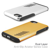 CCIPH75GY - iPhone SE 2020 / 8 / 7 Dual Layer Anti-Slip Aviator Series Heavy Duty Phone Case - Space Gray/Black