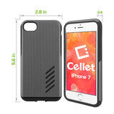 CCIPH75GY - iPhone SE 2020 / 8 / 7 Dual Layer Anti-Slip Aviator Series Heavy Duty Phone Case - Space Gray/Black