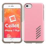 CCIPH7P5PK - iPhone 7/ 8 Plus Dual Layer Anti-Slip Aviator Series Heavy Duty Phone Case - Pink/ Gray