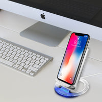 QI300SL - Wireless Charging Pad, Cellet Adjustable Dual Coil Wireless Charging Stand for all Wireless (Qi) Enabled Devices - Silver