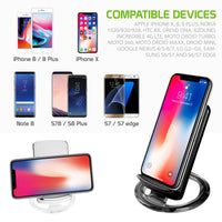 QI300SL - Wireless Charging Pad, Cellet Adjustable Dual Coil Wireless Charging Stand for all Wireless (Qi) Enabled Devices - Silver