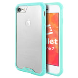 CCIPH76GR - iPhone SE 2020 / 8 / 7 Heavy Duty HD Clear Ultra Slim Hybrid Phone Case - Green/Clear