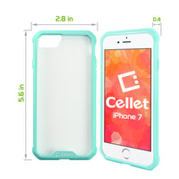 CCIPH76GR - iPhone SE 2020 / 8 / 7 Heavy Duty HD Clear Ultra Slim Hybrid Phone Case - Green/Clear