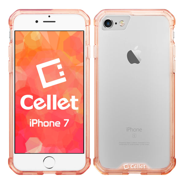 CCIPH76PK - iPhone SE 2020 / 8 / 7 Heavy Duty HD Clear Ultra Slim Hybrid Phone Case - Clear/ Pink