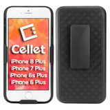 HLIPH7P - iPhone 8Plus, 7Plus, 6S Plus, & 6Plus Case, Cellet Shell Holster Kickstand Case with Spring Belt Clip for Apple iPhone 8Plus, 7Plus, 6S Plus, & 6Plus