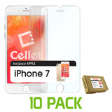 SGIPH710 - 10 Pack iPhone SE 2020, 8, 7, 6S, 6 Screen Protectors, Tempered Glass Screen Protector Compatible to Apple iPhone 6, 7 and 8 (0.3mm) by Cellet