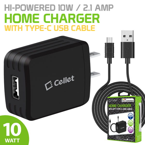 TCUSB10W - High Power USB Home Charger, 2.1A/10W USB Home Charger (USB-C Cable Included)