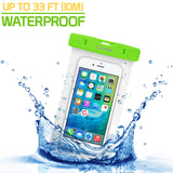 WATER1GR - Cellet Universal IPX8 Waterproof Case for Apple iPhone 7 Plus, 6s Plus, Samsung Galaxy S7 edge, Large Smartphones, Digital Cameras, MP3 Players and More - Green