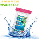 WATER1PK - Cellet Universal IPX8 Waterproof Case for Apple iPhone 7 Plus, 6s Plus, Samsung Galaxy S7 edge, Large Smartphones, Digital Cameras, MP3 Players and More - Pink