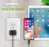 TCAPP824HBK - UL Certified Compact Home Charger for Apple Devices, 12 Watt (2.4Amp) Home Charger with Dual Ports and 3.3 ft. Apple MFI Certified Lightning Cable compatible to iPhone XS Max, XS, XR, X, 8/8 Plus, iPad, iPad Mini 4/3/2 and more - Black