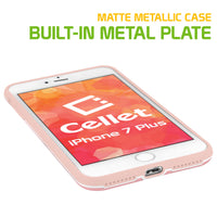 CCIPH7PRG - Apple iPhone 7/ 8 Plus Matte Metallic Case (Built-in metal plate, Works with Magnetic phone holder) - Rose Gold