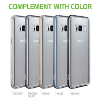 CCSAMS8GL - Samsung Galaxy S8 Clear Dual TPU & Aluminum Bumper Case Cover- Gold Color