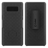 HLSAMN8 - Shell Holster Kickstand Case with Spring Belt Clip for Samsung Galaxy Note 8 – Black – by Cellet