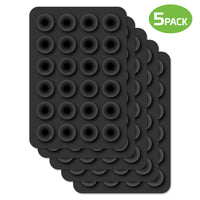 SCUPBK5 - 5 Pack Multipurpose Mini Suction Cup Mat with Strong 3M Adhesive - by Cellet / Black