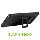 HLSAMN8R - Shell Holster Kickstand Case with Spring Belt Clip for Samsung Note 8 – Black – by Cellet