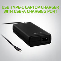 TCPD90 - USB Type-C Laptop Charger, Compatible with MacBook Pro 15”(2016), 13”(2016), 12”(2015), Google Pixel Book, and Other Devices with a USB Type C Connector, USB-A Charging Port Included by Cellet
