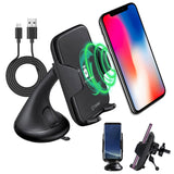 QI600 - 2-in-1 Wireless Charging Phone Mount, Fast Wireless Charging (10 Watt/2.1 Amp) Air Vent and Dashboard Phone Mount for Apple iPhone X, 8, 8 Plus, Samsung Galaxy S9/S9 Plus, S8/S8 Plus, Galaxy Note 8, and More - by Cellet