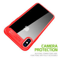 CCIPHXHRD - iPhone X Slim Transparent Case with Red TPU Frame for All-Around Protection