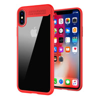 CCIPHXHRD - iPhone X Slim Transparent Case with Red TPU Frame for All-Around Protection