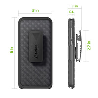 HLSAMS9 - Shell Holster Kickstand Case with Spring Belt Clip for Samsung Galaxy S9 – Black – by Cellet