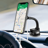 RHSUMAG100 - Magnetic Dashboard/Windshield Mount, Extra Strength Magnetic Car Dashboard/Windshield Mount with Flexible Gooseneck and Reusable Sticky Suction Pad for Smartphones by Cellet