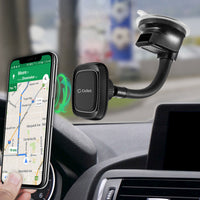 RHSUMAG100 - Magnetic Dashboard/Windshield Mount, Extra Strength Magnetic Car Dashboard/Windshield Mount with Flexible Gooseneck and Reusable Sticky Suction Pad for Smartphones by Cellet