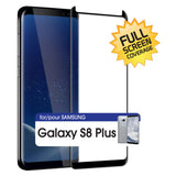 SGSAMS8PFG - Samsung Galaxy S8 Plus Adhesive Screen Protector, Premium Adhesive Full Coverage Tempered Glass Screen Protector for Samsung Galaxy S8 Plus by Cellet