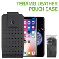 LTERMEDB -  Cellet Teramo Leather Pouch for Apple iPhone 13 Pro, 12 Pro, X, 8, 7, 6S, 6, Samsung Galaxy S21, S20, S10, S9 and More (Fits with Slim Case On)