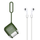 SCPODGR - AirPods Case, Protective Silicone Case Cover for AirPods (AirPods Strap Included) by Cellet - Green