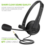 EP35C - Universal 3.5mm Headset, Durable Hands-Free 3.5mm Headset with Flexible Boom Mic by Cellet