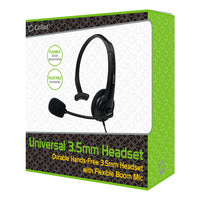 EP35C - Universal 3.5mm Headset, Durable Hands-Free 3.5mm Headset with Flexible Boom Mic by Cellet