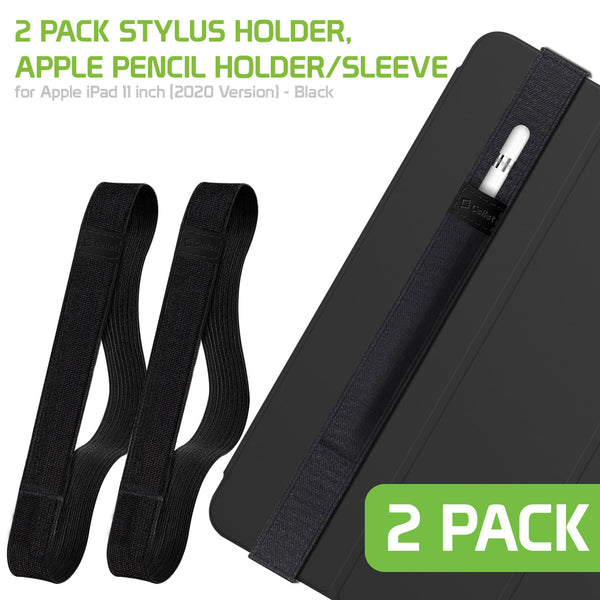 STHOLDER11 - 2 Pack Stylus Holder, Apple Pencil Holder/Sleve for Apple iPad 11-inch (2020 version) - Black