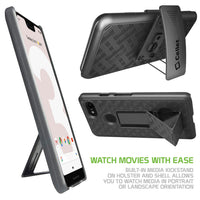 HLGOOPX3- Belt Clip Holster & Shell Case with Kickstand Heavy Duty Protection - Google Pixel 3
