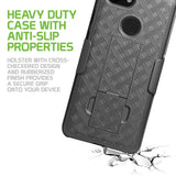 HLGOOPX3- Belt Clip Holster & Shell Case with Kickstand Heavy Duty Protection - Google Pixel 3