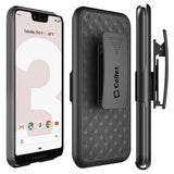 HLGOOPX3- Belt Clip Holster & Shell Case with Kickstand Heavy Duty Protection - Google Pixel 3