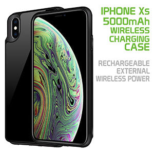 BWIPHXS - iPhone XS & X Battery Case, 5000mAh Rechargeable Wireless Power Case for Apple iPhone XS & X