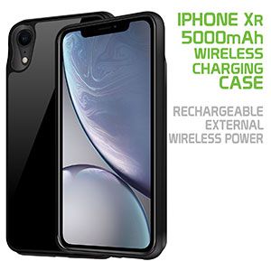 BWIPHXR - iPhone XR Wireless Charging Case, Rechargeable External Wireless Power Case for Apple iPhone XR - Black