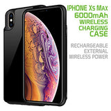 BWIPHMAX - iPhone XS Max Wireless Charging Case, 6000mAh Rechargeable External Wireless Power Case for Apple iPhone XS Max - Black