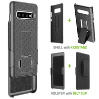 HLSAMS10P - Belt Clip Holster & Shell Case with Kickstand Heavy Duty Protection - Galaxy S10 Plus