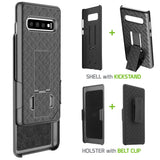 HLSAMS10P - Belt Clip Holster & Shell Case with Kickstand Heavy Duty Protection - Galaxy S10 Plus
