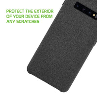 CCSAMS10BK - Samsung Galaxy S10 Plus Case, Durable Slim Fabric Case for Samsung Galaxy S10 - by Cellet - Black